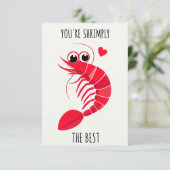 Illustration des Whimsical Shrimp-Zeichens für Spa Karte (Stehend Vorderseite)