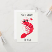 Illustration des Whimsical Shrimp-Zeichens für Spa Karte (Vorderseite/Rückseite Beispiel)