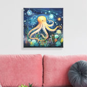 Illustration des Whimsikoktopus Leinwanddruck (Insitu (Wohnzimmer))