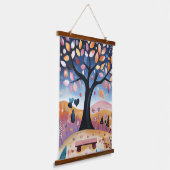 Illustration des Whimsikschen Herbstbaums Wandteppich Mit Holzrahmen (Gewinkelt)