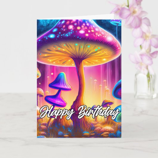 Illustration des Wild Psychedelic Mushroom Forest Karte (Orchidee)