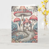 Illustration des wilden Abstrakten Pilzwaldes Karte (Gelbe Blume)