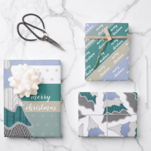 Illustration des Wintermagic Sweater Tree Geschenkpapier Set