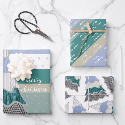 Illustration des Wintermagic Sweater Tree Geschenkpapier Set (Vorderseite)