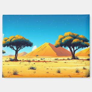 Illustration des Wüstenbaums Wasserfarbe Zeichnend Magnet