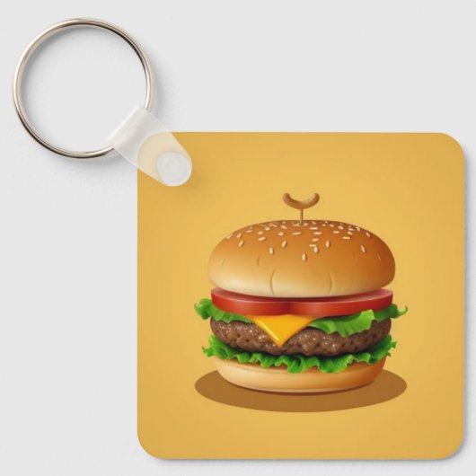 Illustration des Yummy Cheeseburger Schlüsselanhänger (Vorderseite)
