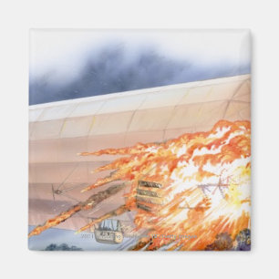 Illustration des Zeppelins berstend in Flammen Magnet