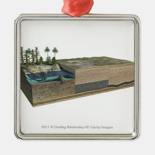 Illustration, die Bildung der Kohle zeigt Silbernes Ornament