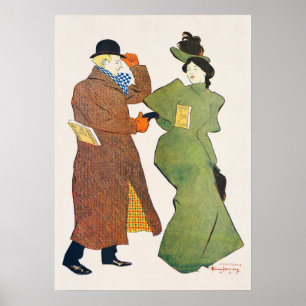 Illustration Druck Vintage Figuren Poster