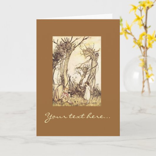 Illustration durch Arthur Rackham Karte (Gelbe Blume)