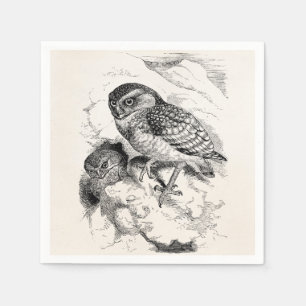 Illustration einer alten Höhlenlerche Serviette
