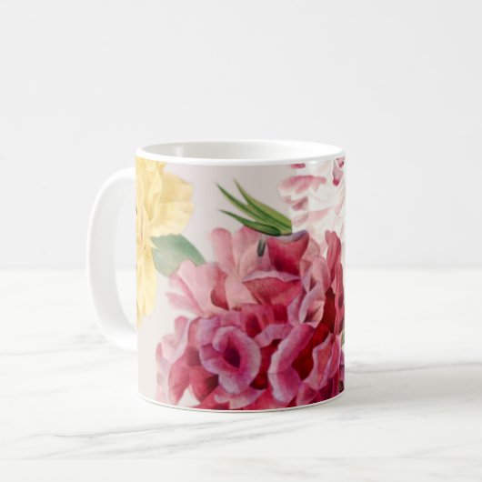 Illustration einer alten Nelke Kaffeetasse (Vorderseite Links)