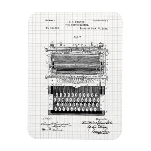 Illustration einer alten Schreibmaschinenpatentanm Magnet