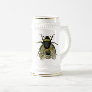 Illustration einer antiken Biene Bierglas