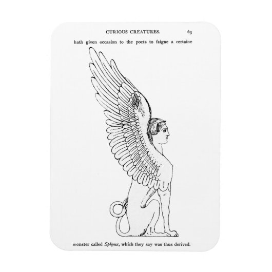 Illustration einer antiken Sphinx Magnet (Vertikal)