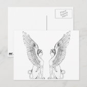 Illustration einer antiken Sphinx Postkarte (Vorne/Hinten)