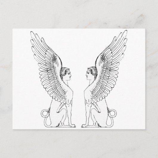 Illustration einer antiken Sphinx Postkarte (Vorderseite)