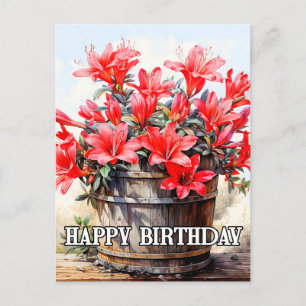 Illustration einer blühenden Lilienblume Postkarte