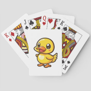 Illustration einer Cartoon-Ente Spielkarten