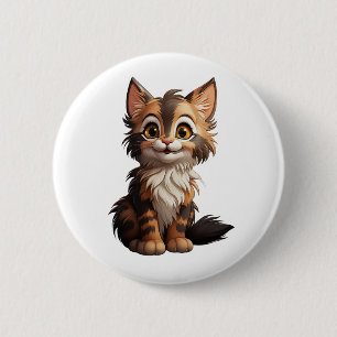 Illustration einer Cartoon-Katze Button
