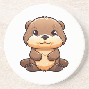Illustration einer Cartoon-Otter Getränkeuntersetzer
