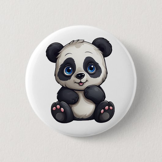Illustration einer Cartoon-Panda Button (Vorderseite)