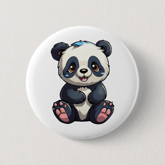 Illustration einer Cartoon-Panda Button (Vorderseite)