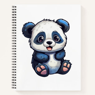 Illustration einer Cartoon-Panda Notizblock