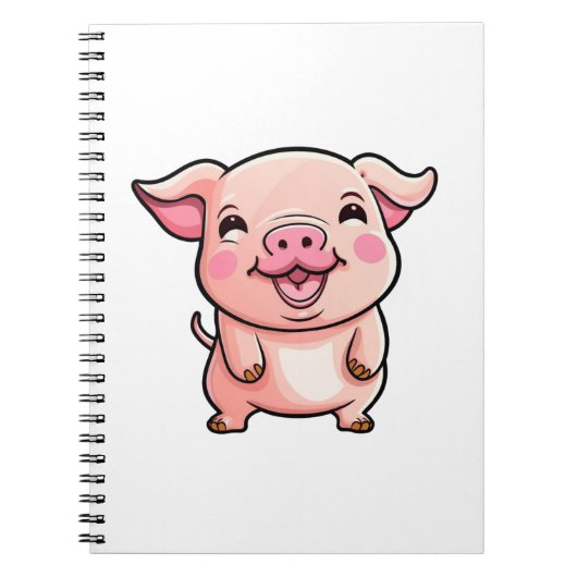 Illustration einer Cartoon-Schweinedarstellung Notizblock (Vorderseite)