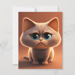 Illustration einer Cartoonfigur einer süßen Katze Dankeskarte