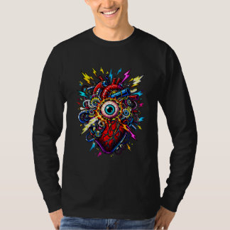 Illustration einer cybernetischen Herzexplosion –  T-Shirt
