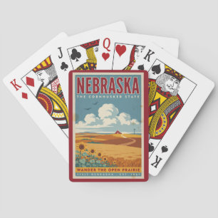 Illustration einer Farm in der Nebraska-Prärie, Re Spielkarten