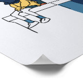 Illustration einer Frau, die ein Straßenkabel träg Poster (Ecke)