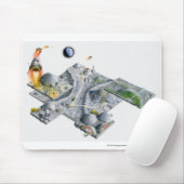 Illustration einer futuristischen Basis auf dem Mousepad (Mit Mouse)