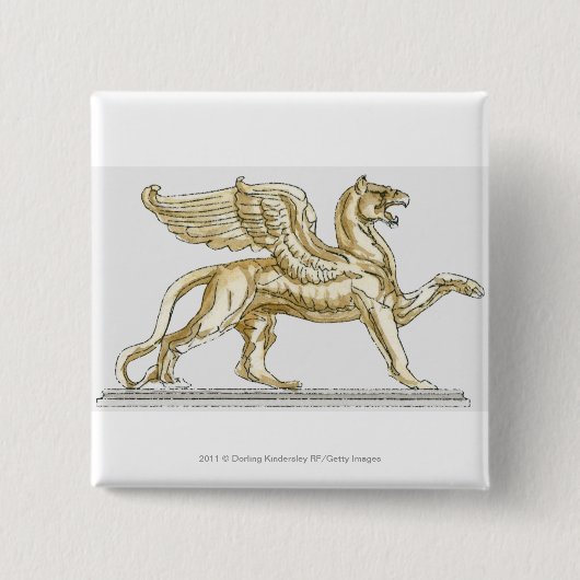 Illustration einer Greifstatue Button (Vorderseite)