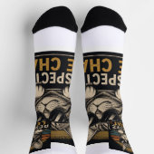 Illustration einer Katze mit Brille und Typografie Socken (Oben)