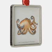 Illustration einer Krake Silbernes Ornament (Rechts)