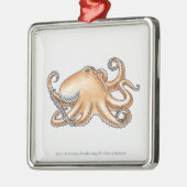 Illustration einer Krake Silbernes Ornament (Links)