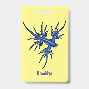 Illustration einer Meeresschnecke blauer Drache Ausweis