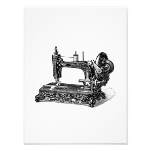 Illustration einer Nähmaschine aus dem 19. Jahrhun Fotodruck