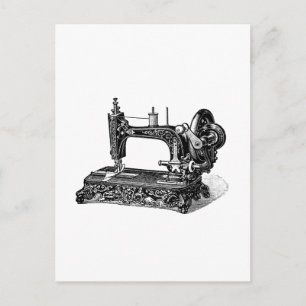 Illustration einer Nähmaschine aus dem 19. Jahrhun Postkarte