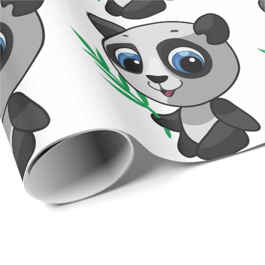 Illustration einer niedlichen Wildpanda mit Bambus Geschenkpapier (Rolleneckpunkt)