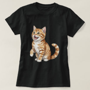 Illustration einer orangefarbenen getigerten Katze T-Shirt