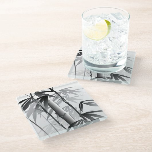 Illustration einer orientalischen Artmalerei Glasuntersetzer (Schrägansicht)