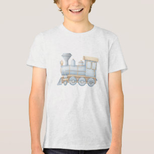 Illustration einer Pastell-Klassikdampflokomotive Tri-Blend Shirt