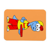 Illustration einer Person, die Brontosaurus liefer Magnet (Horizontal)