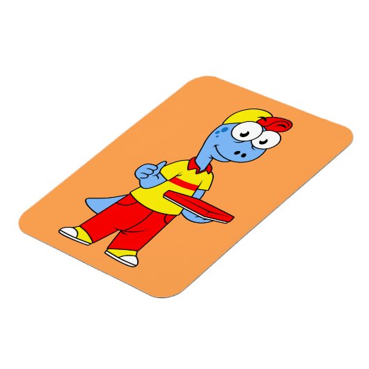 Illustration einer Person, die Brontosaurus liefer Magnet (Linke Seite)