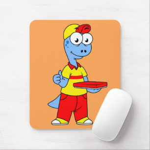 Illustration einer Person, die Brontosaurus liefer Mousepad