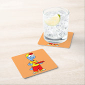 Illustration einer Person, die Brontosaurus liefer Rechteckiger Pappuntersetzer (Vor Ort)