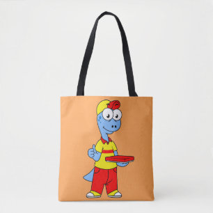 Illustration einer Person, die Brontosaurus liefer Tasche